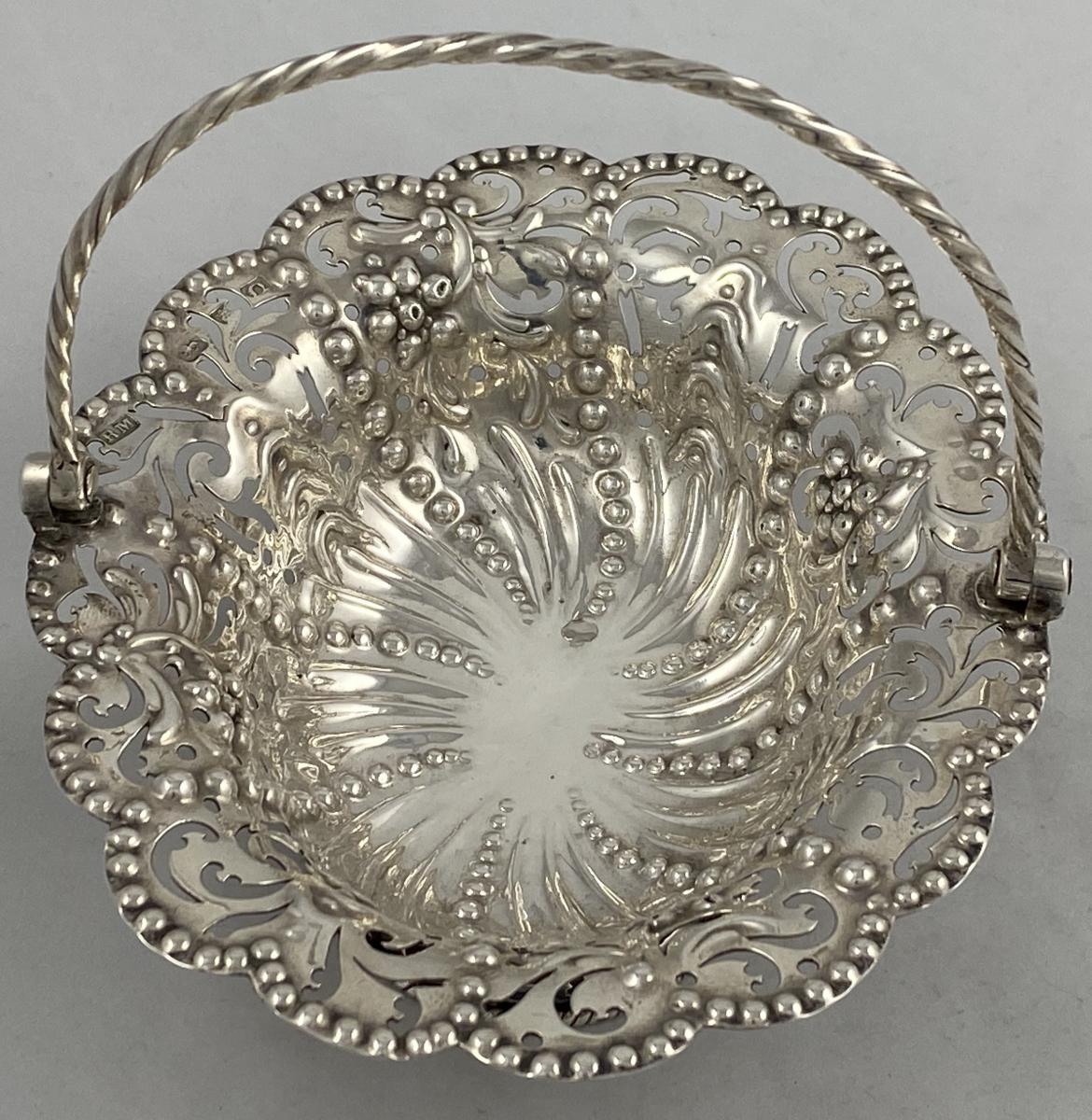 George III antique silver sweet basket