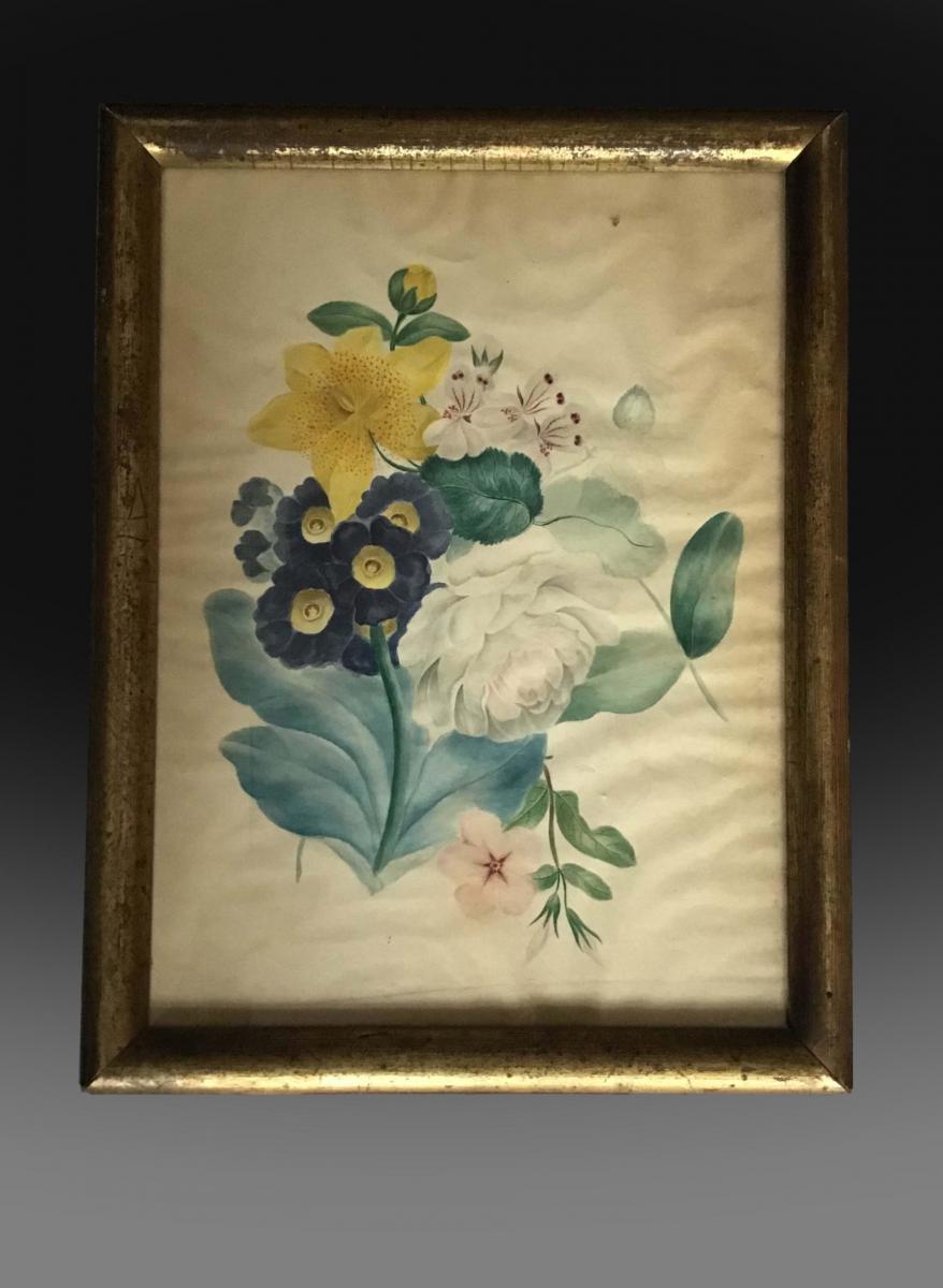 Early 19th century watercolour on paper of flowers