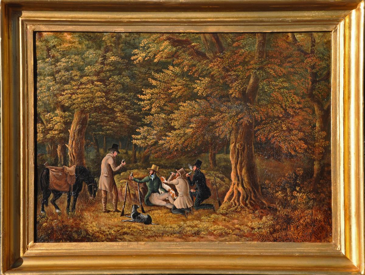 AMERICAN SCHOOL First half of 19th Century shooting painting