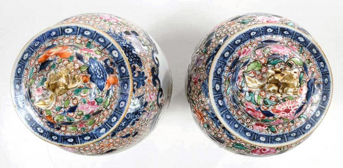 coversChinese Export Porcelain Mandarin Vases & Covers