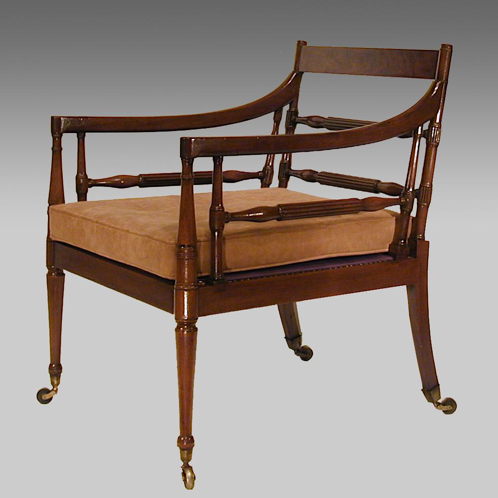 Georgian mahogany library chair
