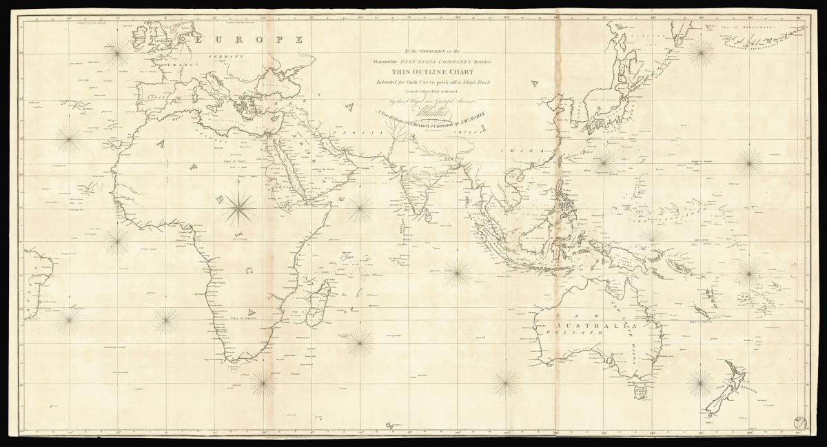 Rare East India Company Chart of the World