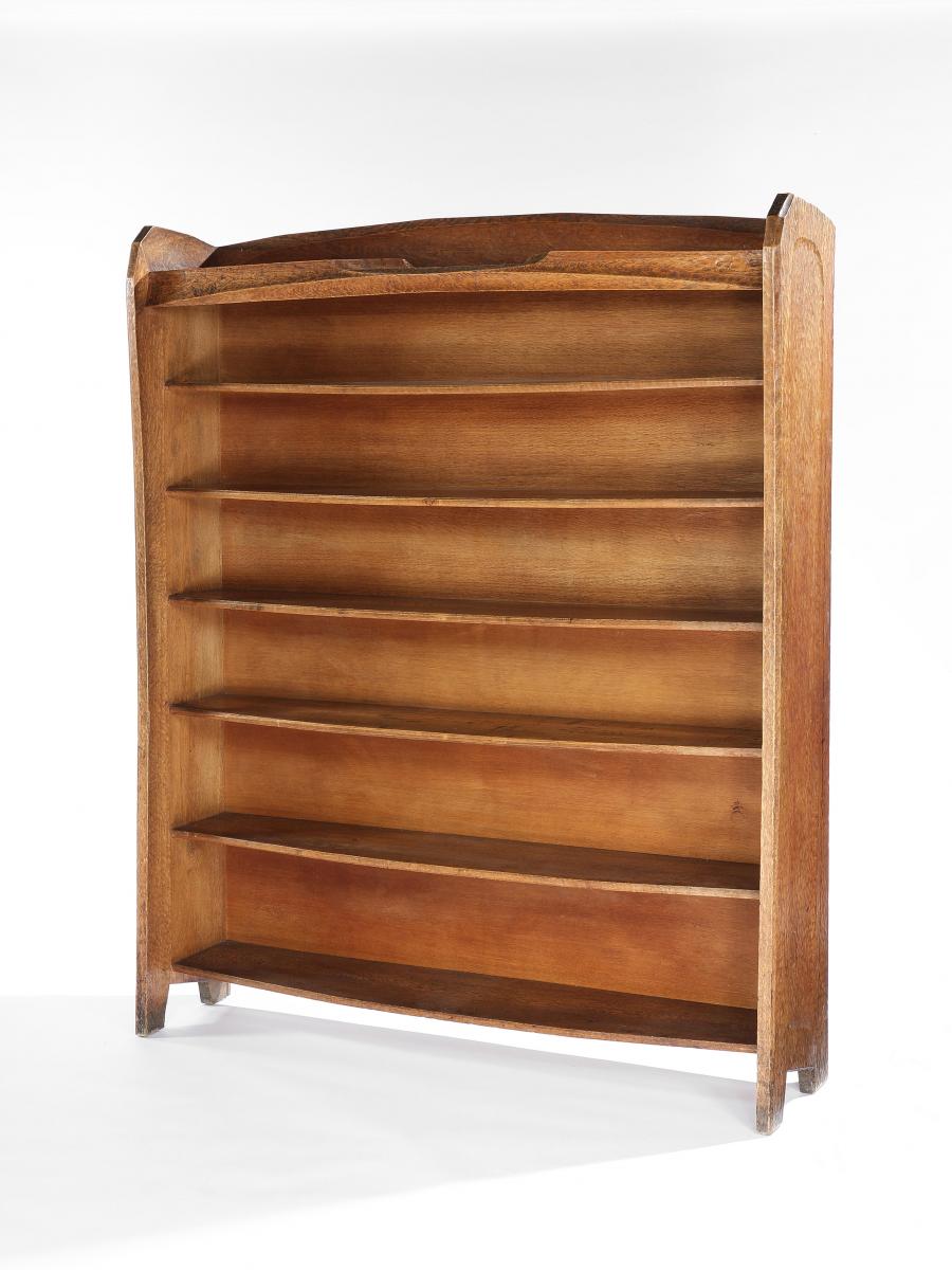 An Anthroposophical Adzed Oak Bookcase