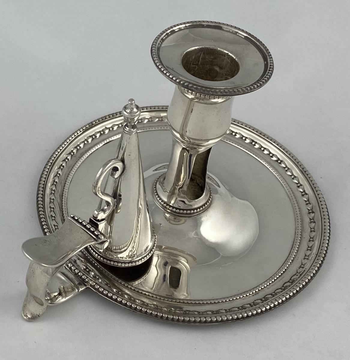 Antique silver chamberstick Georgian 1777 Scofield 