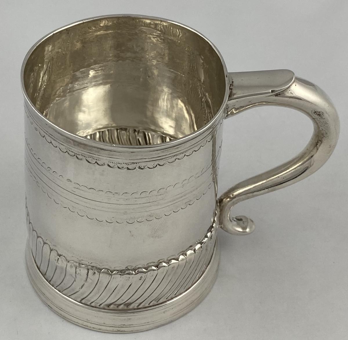 Charles Overing Queen Anne silver mug tankard 1704