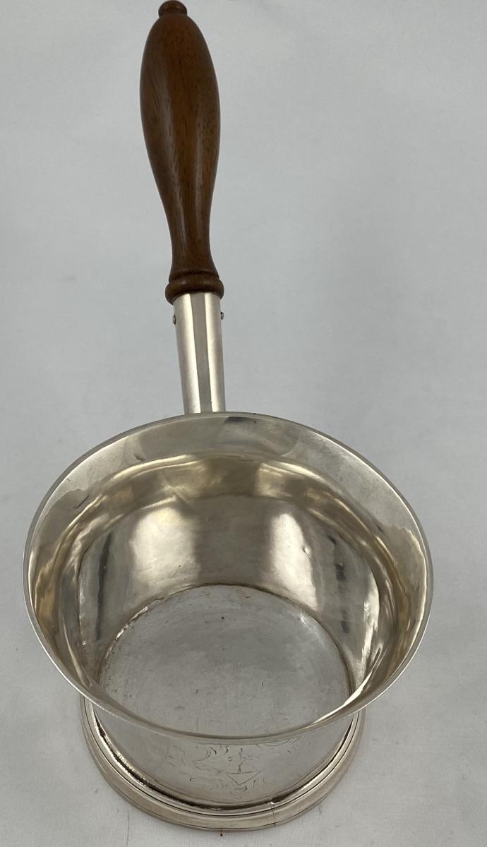 George Greenhill Jones Georgian silver brandy pan warmer 1737