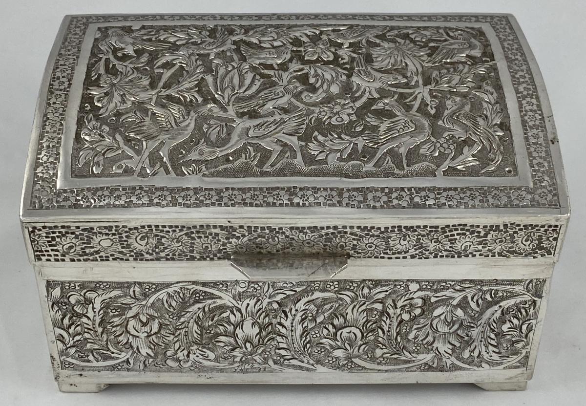 Antique Persian Silver Casket