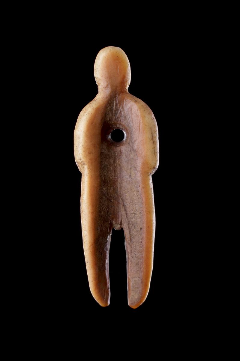 Carved walrus ivory Bering Strait Inuit shaman’s amulet
