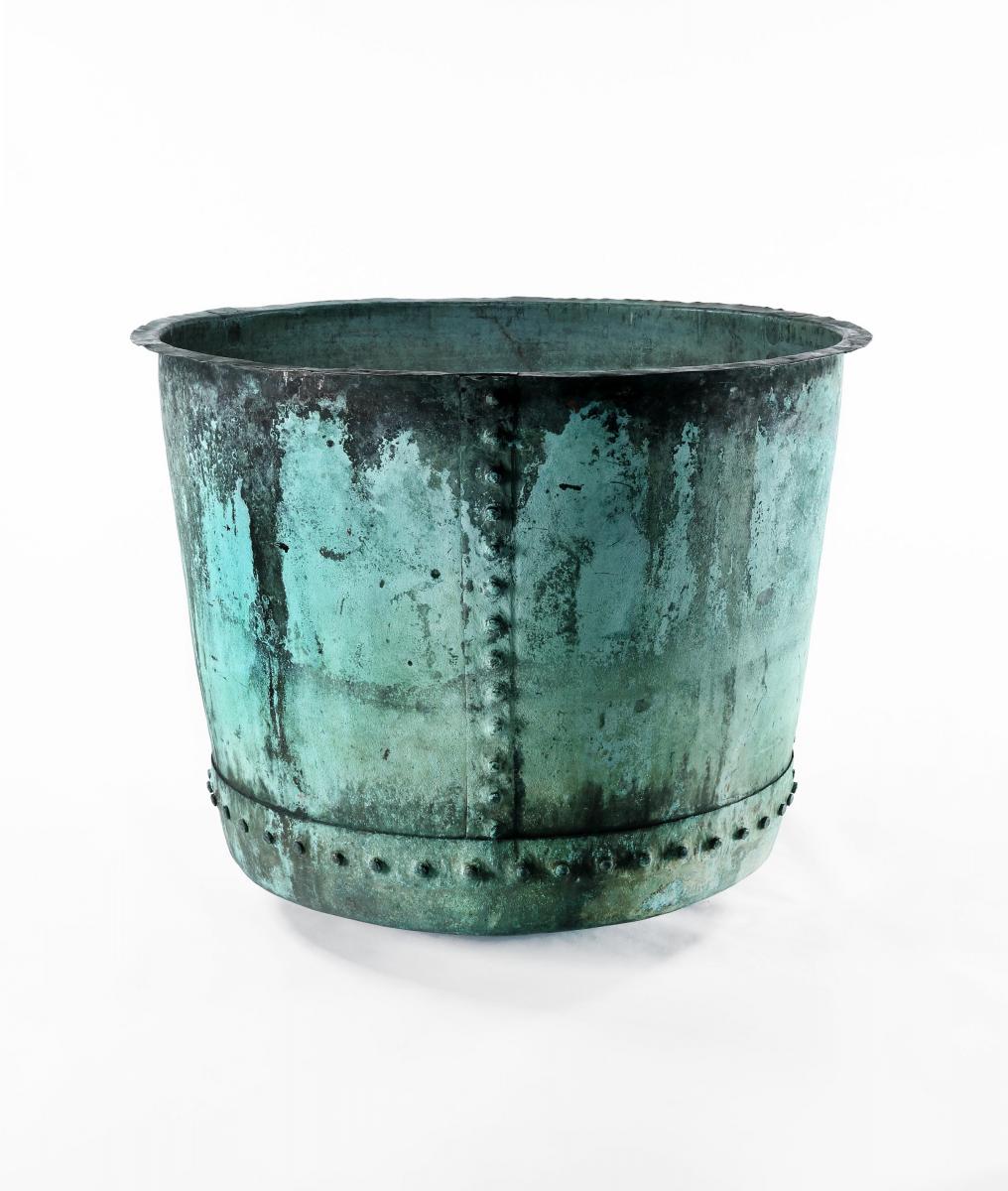 Large Rivetted Copper Planter