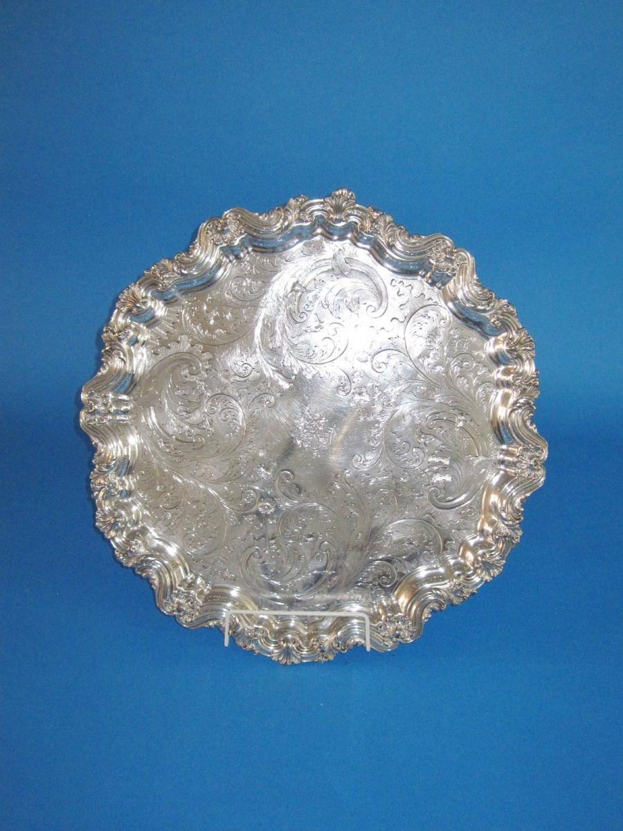 Large Regency Old Sheffield Plate Silver Salver, circa 1825