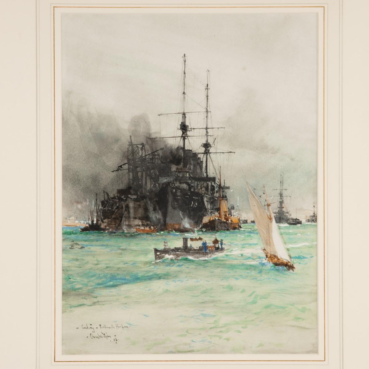 Charles Edward Dixon ‘Coaling, Portsmouth Harbour’