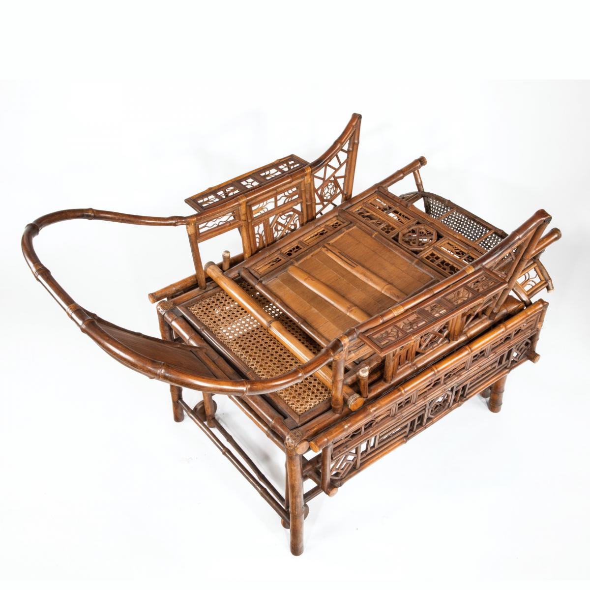 Chinese Export ‘Brighton Pavilion’ bamboo adjustable day bed