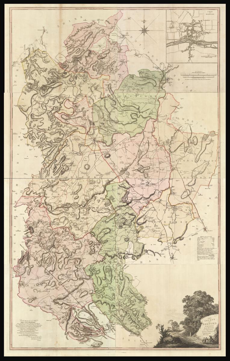 Jefferys' fine large-scale map of Bedfordshire
