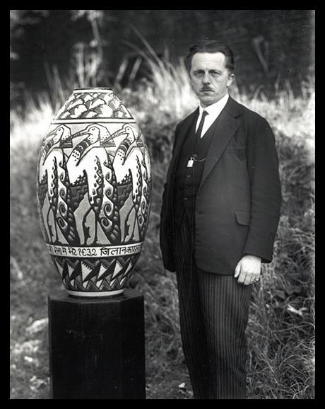 CHARLES CATTEAU (1880-1966) Rare Art Deco Period Ceramic Vase