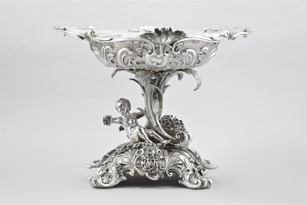 A magnificent quality Victorian silver centrepiece