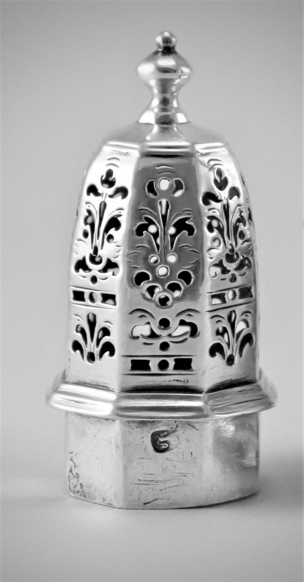 George I octagonal shaped sterling silver caster