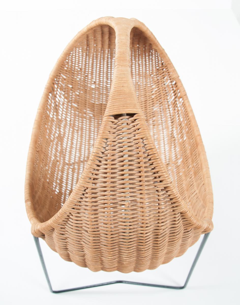 Metal And Wicker Baby Basket