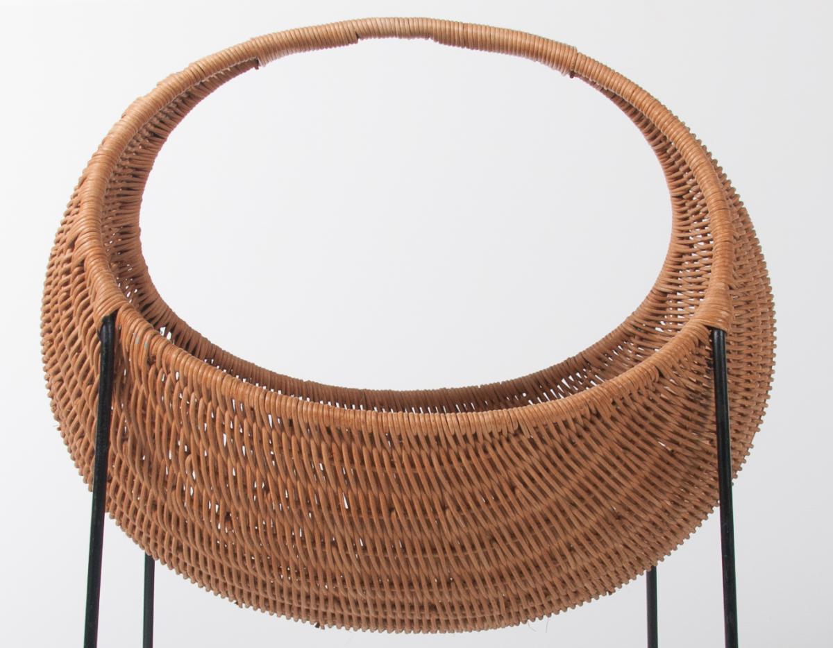 Metal And Wicker Baby Basket