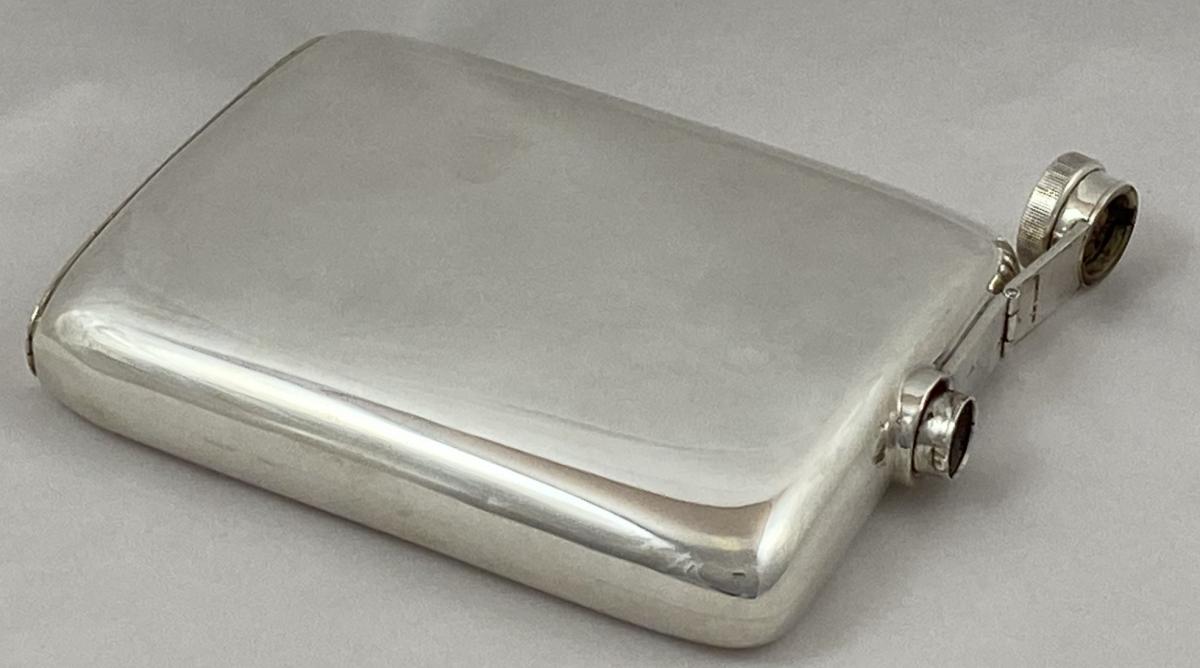 William Neale silver hip flask 1917