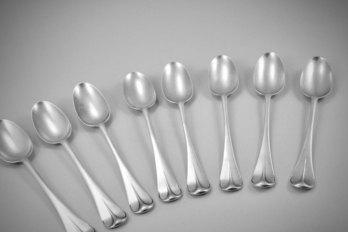 sterling silver Hanovarian pattern dessert spoons