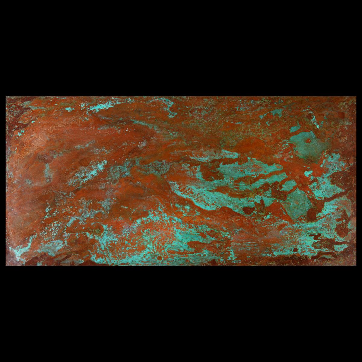A Copper Table With Verdigris Patination