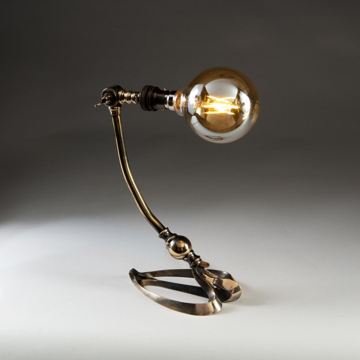 Articulated Brass Wall or Desk Light Attributed to W.A.S Benson