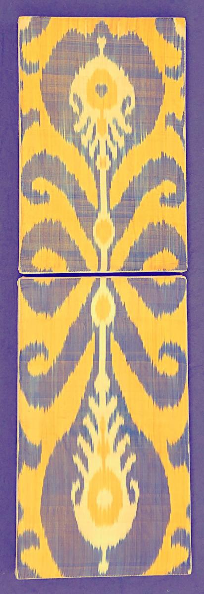 Uzbek silk ikat panels