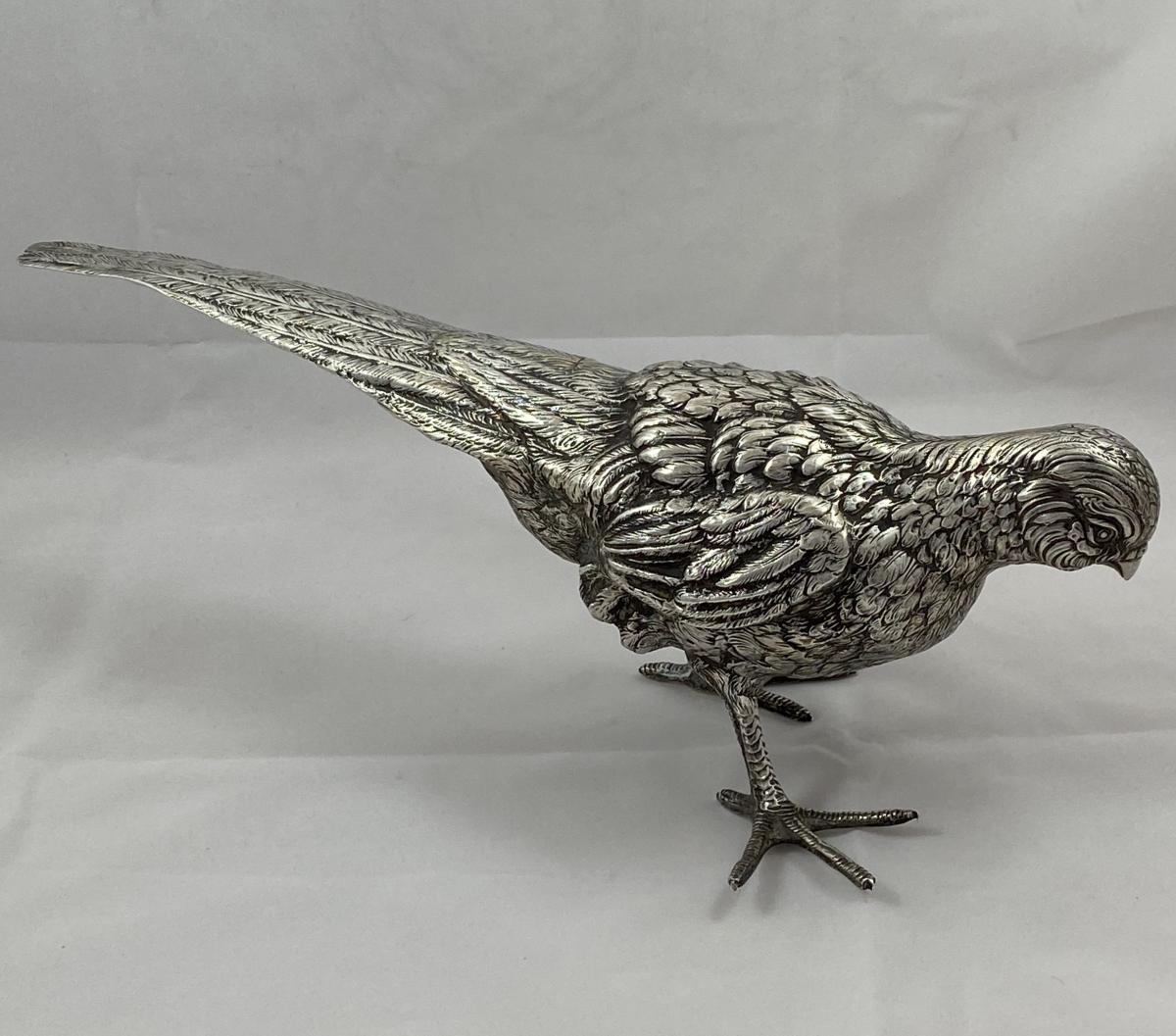 Sterling silver pheasant model