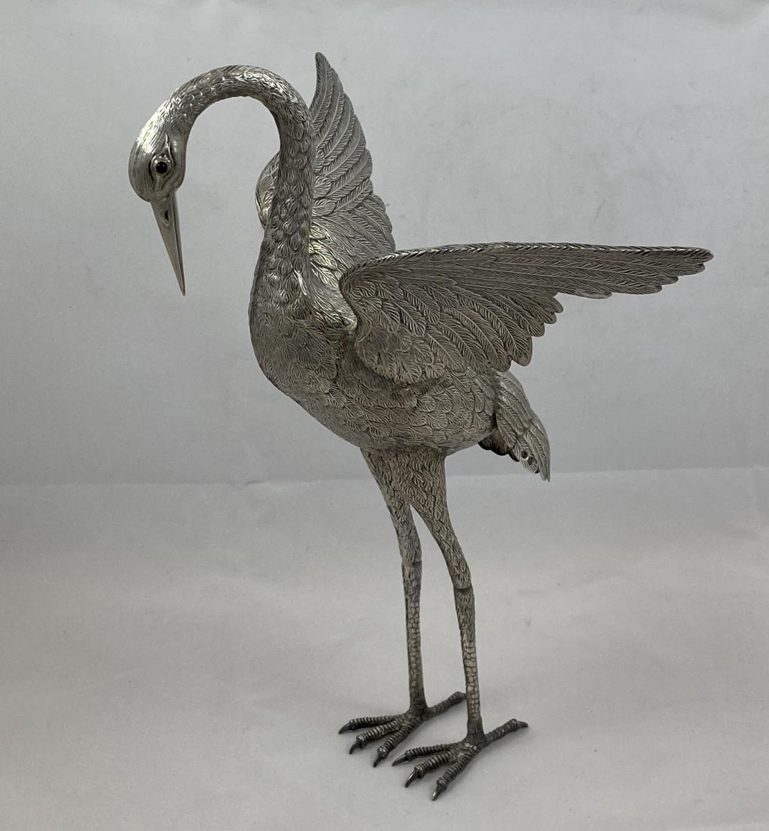 Sterling silver stork model