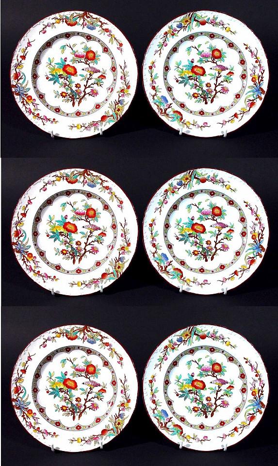 Wedgwood Pottery Pearlware Set of Six Plates, Circa 1870