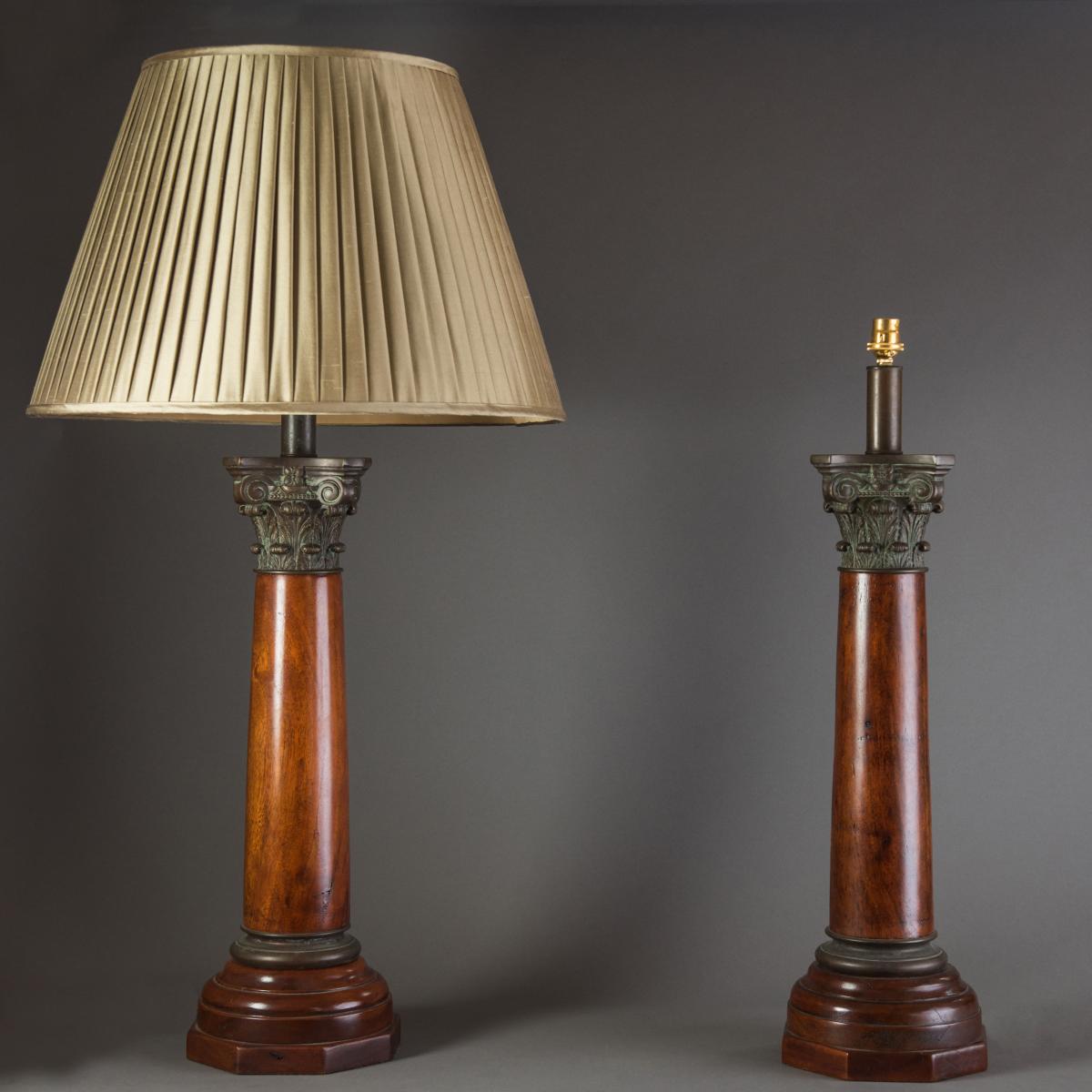 Pair of Corinthian Column Lamps