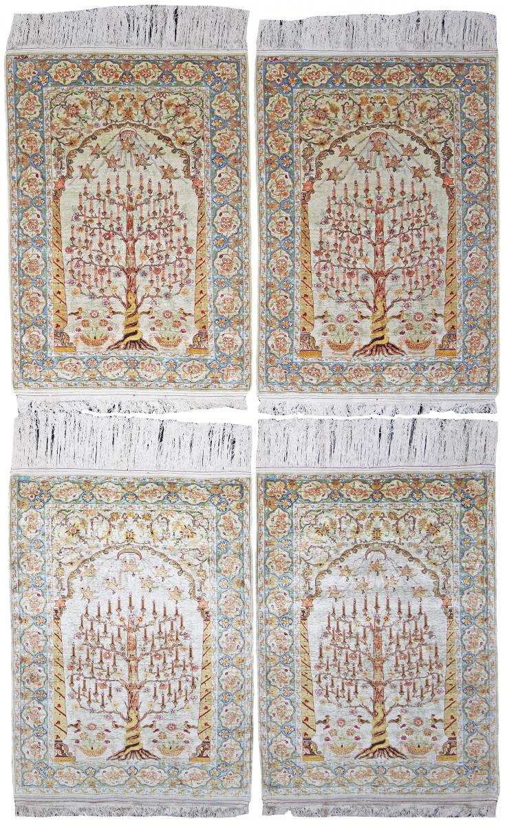 Rare Collection of Four Silk Hereke rugs