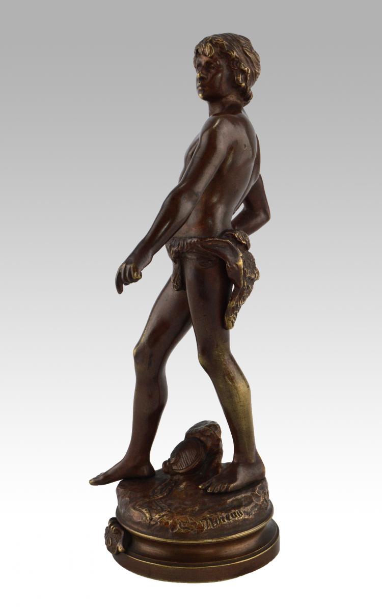 19th Century bronze sculpture of David by Louis Auguste Moreau