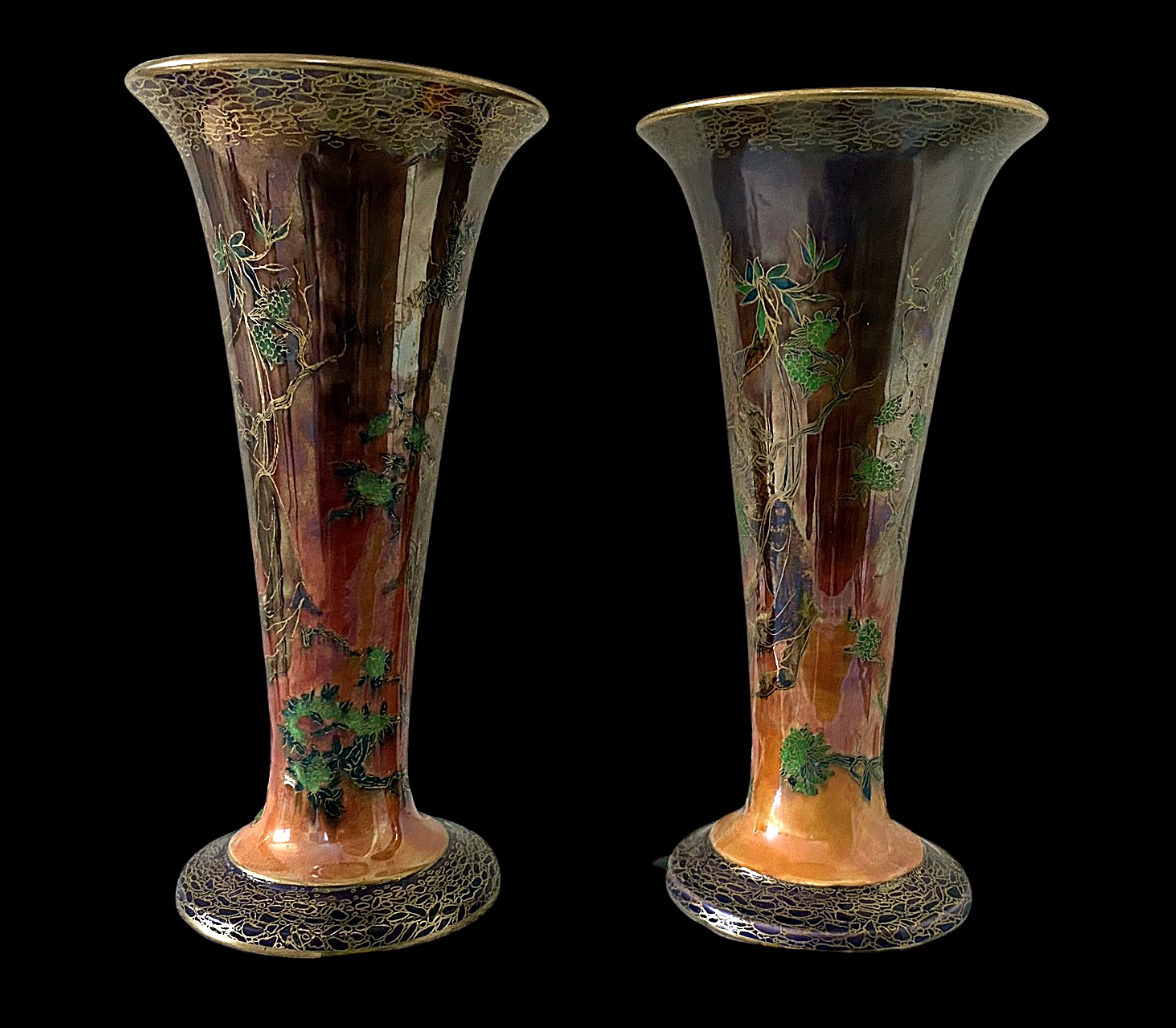 Pair of Wedgwood Fairyland Lustre Vases