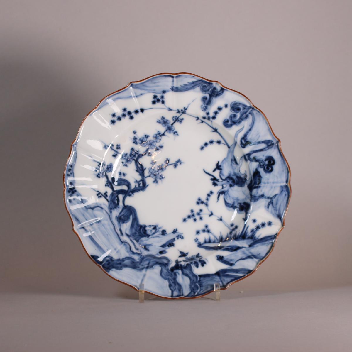 An extremely rare are Meissen dish in the kakiemon style, c.1740