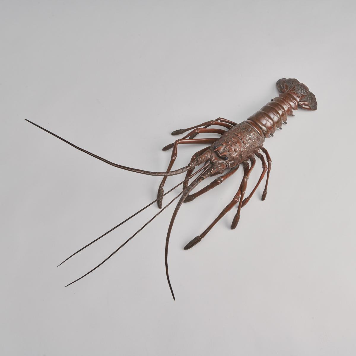 Japanese Meiji Period articulated bronze spiny lobster