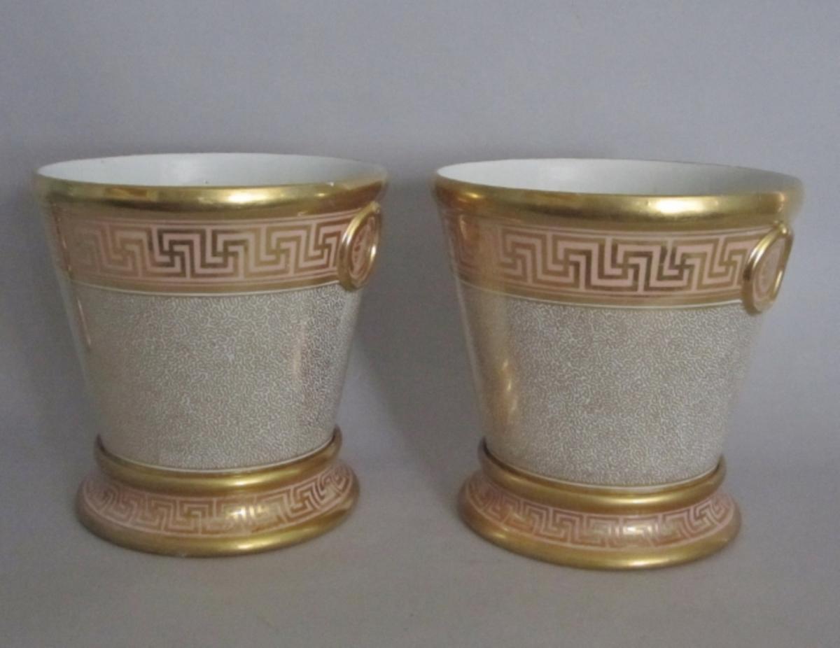 Pair REGENCY Porcelain Jardinieres & Stands. Circa 1805