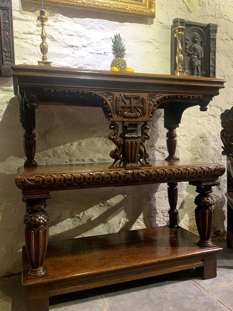 English Oak Court Cupboard. Circa 1580