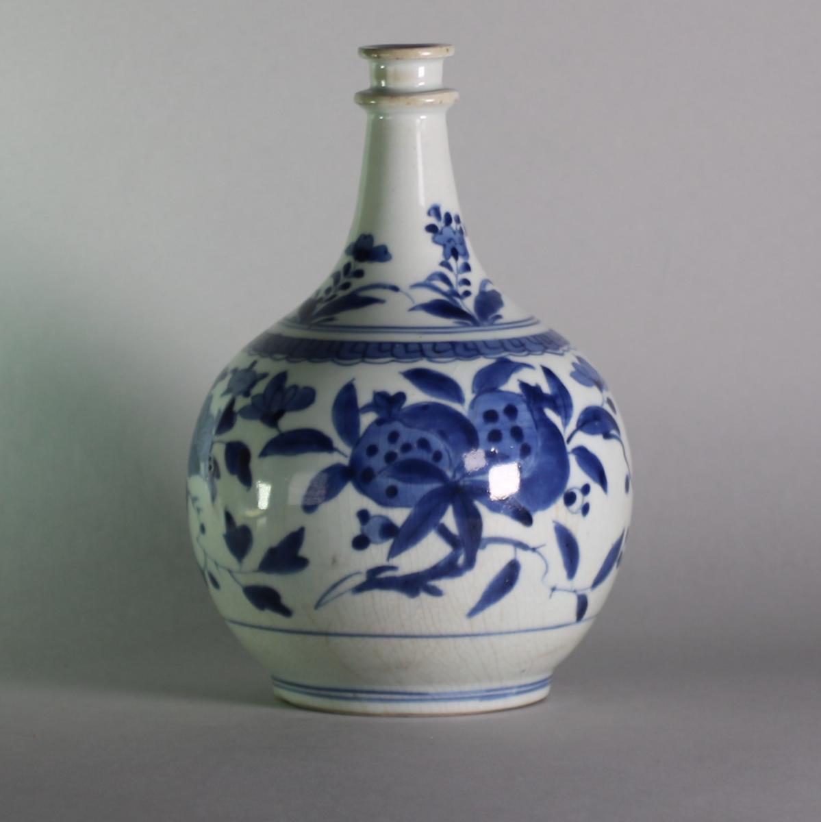 Japanese Arita blue and white apothecary vase