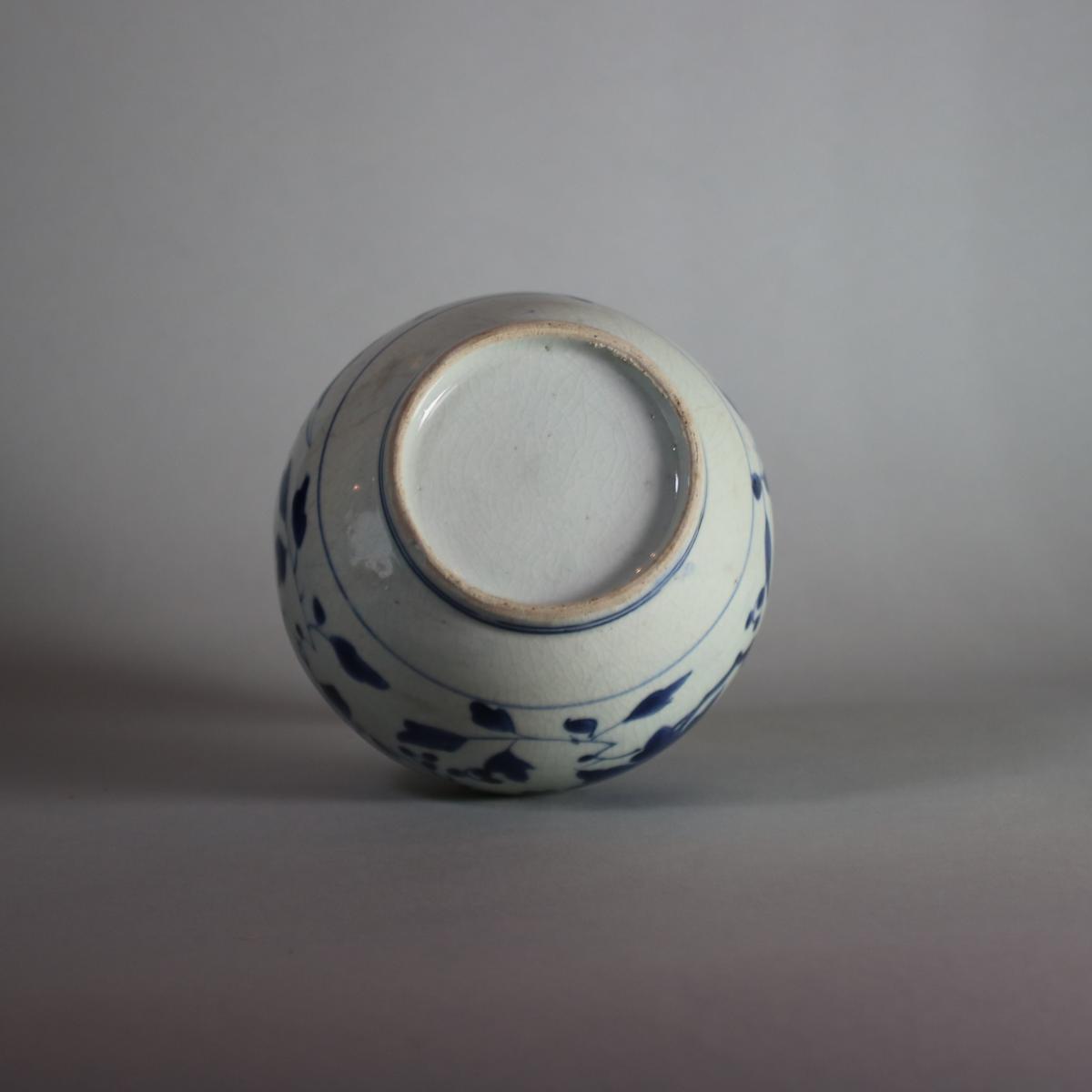 Base of Japanese Arita blue and white apothecary vase