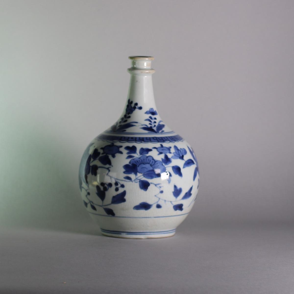 Alternative side of Japanese Arita blue and white apothecary vase