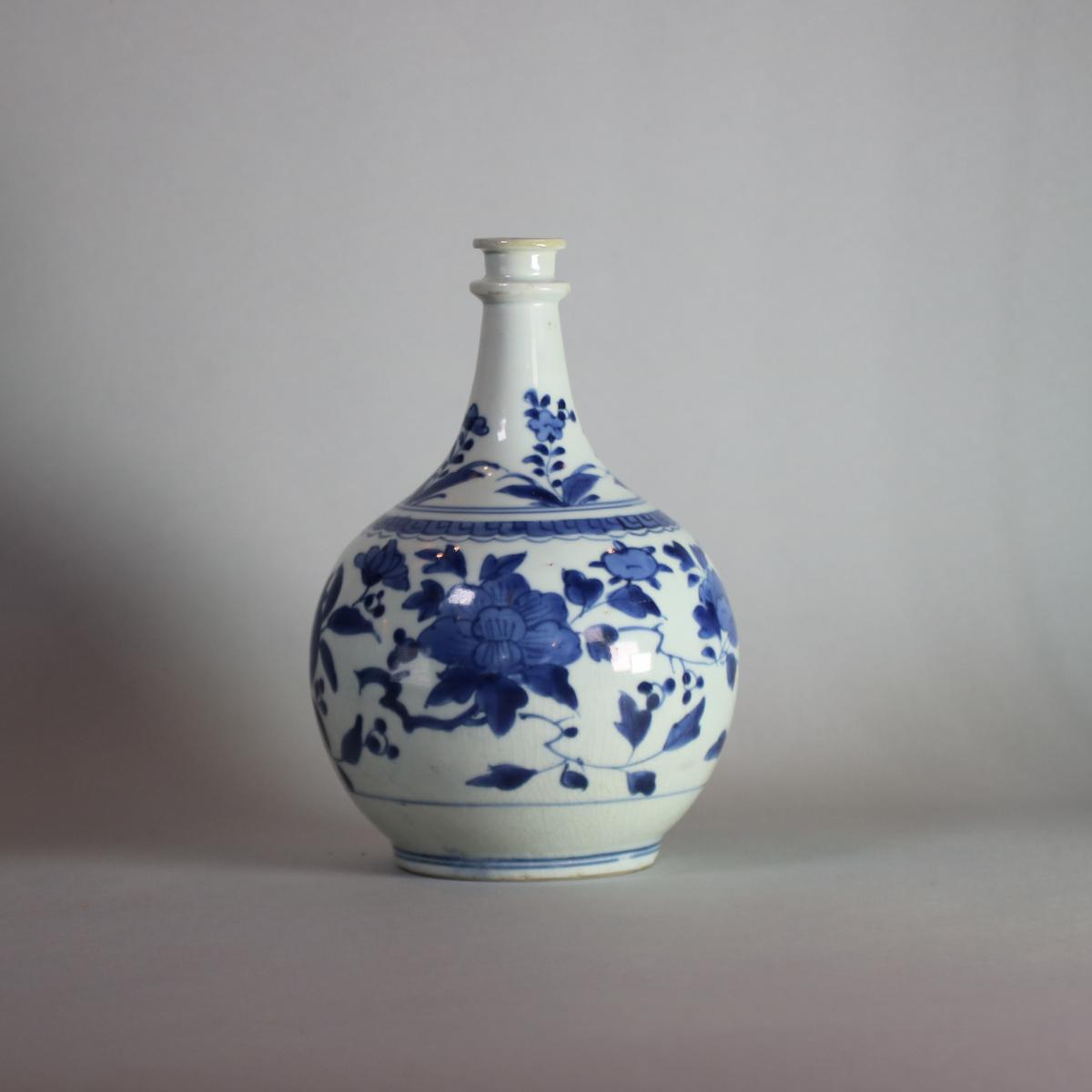 Side of Japanese Arita blue and white apothecary vase
