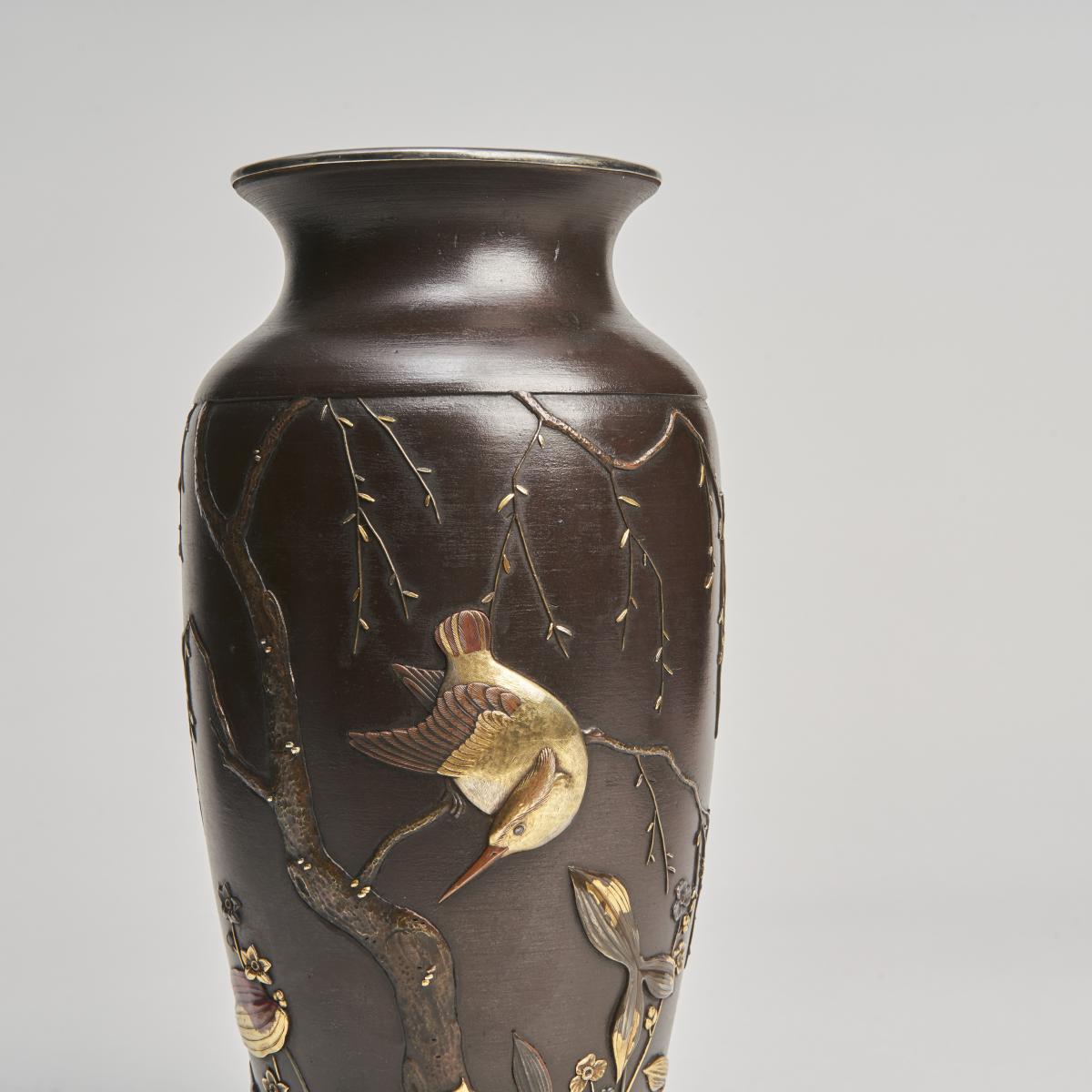 Japanese Meiji Period Bronze vases