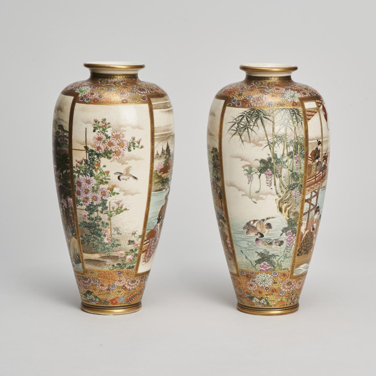 Japanese Meiji Period satsuma vases