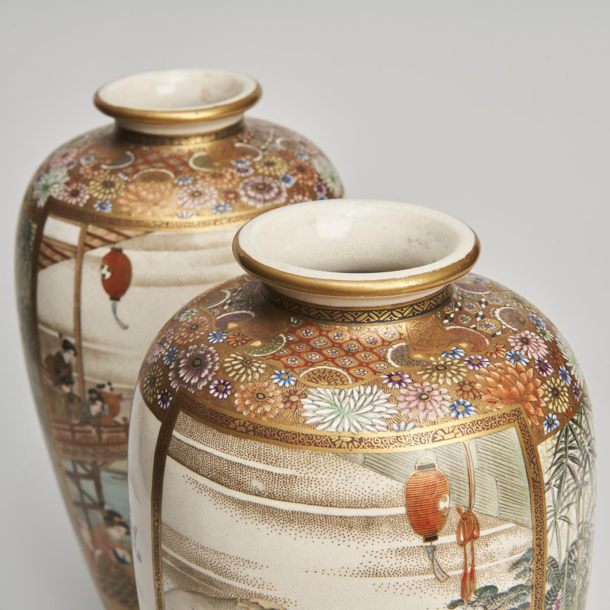 Japanese Meiji Period satsuma vases