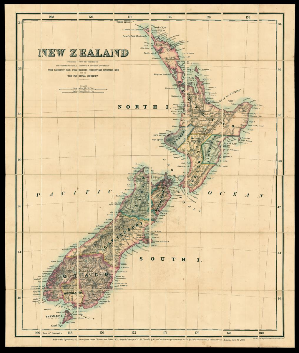 Stanford's large-scale map of New Zealand