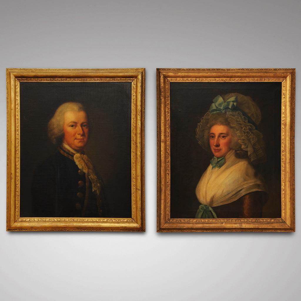 18th Century Oil Portraits of Man and Wife