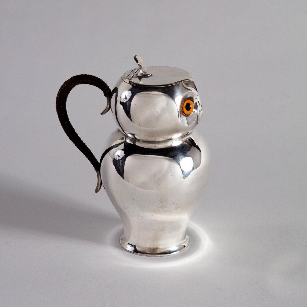 A Rare 19th Century Hot Chocolate Pot in the form of an Owl
