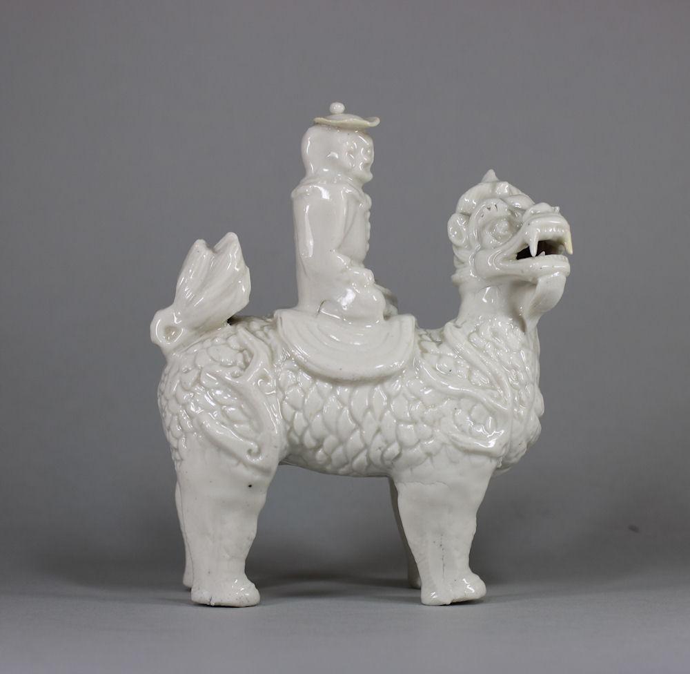 Chinese blanc de chine equestrian figure group, Kangxi (1662-1722)