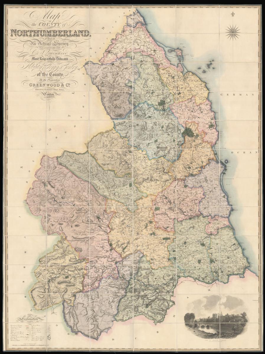 Northumberland - Greenwood's large-scale map of Northumberland